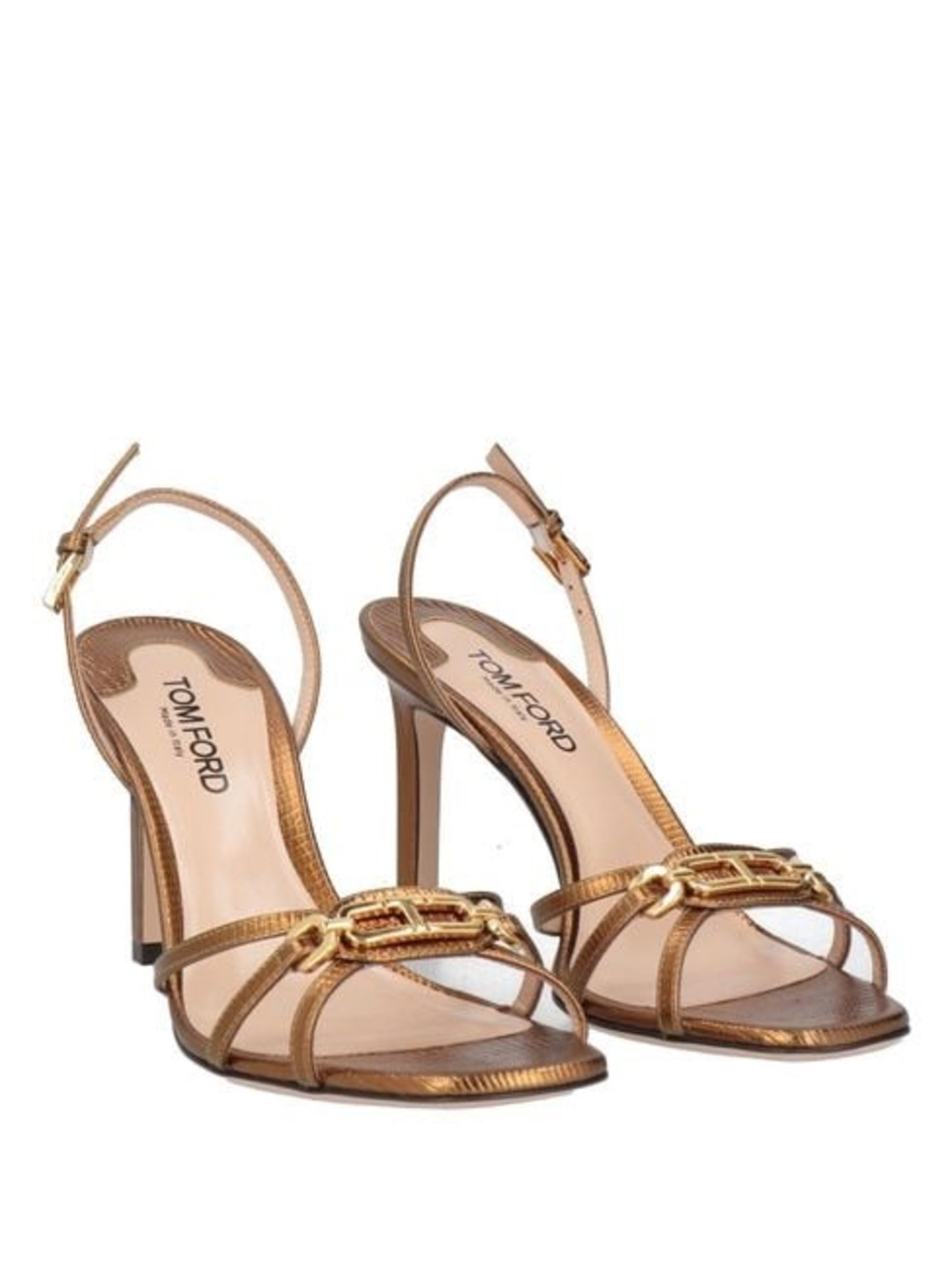 TOM FORD Sandals Copper Lizard Whitney Heeled